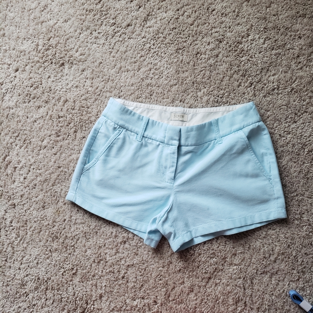 J. CREW 00 BABY BLUE  LINEN SHORTS